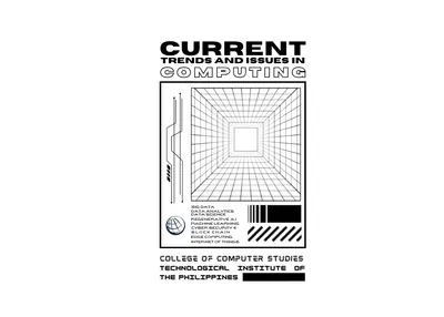 Black-and-white shirt design reading 'Current Trends and Issues in Computing' for the TIP College of Computer Studies